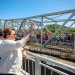 Xiomara Castro supervisa construcción de puente Guacirope que beneficiará a 650 mil habitantes en el departamento de Valle