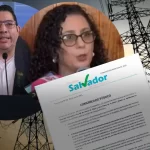 Ministro de Energía Erick Tejada y la diputada Ligia Ramos en el debate sobre contratos de energía en Honduras, con documentos del Partido Salvador de Honduras y la Ley Especial de Energía de fondo